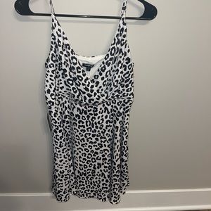 Express black and white leopard dress